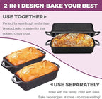 11x5 Inch Cast Iron Loaf Pan with Lid, Large Dutch Oven Bread Loaf Pan for Sourdough, Homemade Bread Baking, Even Heat Distribution, 5.8Qt