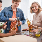 Irenare 6 Pcs Flat Bottle Openers Retractable Bar Keys for Bartenders Stainless Steel Beer Bottle Opener with Belt Clip and Round Badge Reel Bartender Gifts for Women Men(Leopard Style)