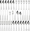 40-Piece Silverware Set for 8, 18/10 Stainless Steel Flatware Set, Heavy Duty Mirror Polished Cutlery Set, Dishwasher Safe Kitchen Utensils for Home Restaurant, Wedding Gift - HIKAA