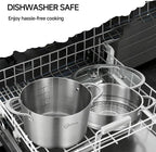 LOLYKITCH 5 Quart Stainless Steel Steamer Pot with Glass Lid, 3-Ply Steaming Pot for Cooking, 2 Tier Induction Steamer Pot for Tamales Seafood Vegetables Dumplings Stock Pot, Thick