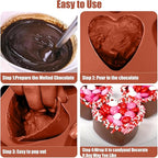 (2 Pack) 6 Holes Heart Shaped Silicone Mold For Chocolate Cake - Heart Silicone Mold for Making Jelly Pudding Handmade Soap Mould Candy Making