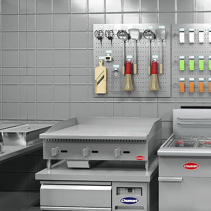 36" Commercial Countertop Griddle, 3 Burners Gas Griddle, 90000 BTU Output, Stainless Steel Flat Top Grill Hot Plate with Natural Gas and Propane Conversion Kit for Restaurant,Food Truck