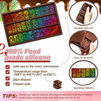 Ziliny Heart Holographic Chocolate Bar Mold Silicone, Rainbow Light Effect Chocolate Bar Deep Thick Molds for DIY Candy Dessert Baking, Candy, Wax Melts, Cake Decoration (Rectangle)