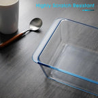 NUTRIUPS 3.7QT Rectangular Deep Glass Baking Dish, Glass Baking Pan for Oven, Clear Bakeware Deep Casserole Dish(3.7QT)