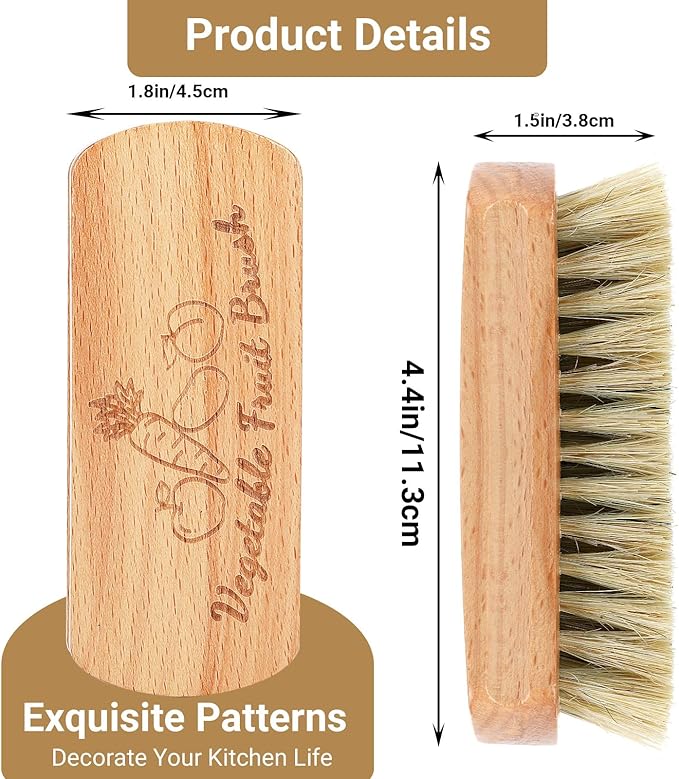 Vegetable Brush,Veggie Wash Brushes Potato Brush Cleaning Brush for Potato Carrot Cucumber and Fruits Vegetable Brush Scrubber for Food