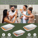 INFINITY EL Disposable Aluminum Foil Pans with Lids 20 Pack | Half 12.5" x 10" x 2.5" Deep Disposable Baking Pan | Heavy Duty Aluminum Pan for Roasting Turkey, Lasagna, Thanksgiving, Christmas, Party