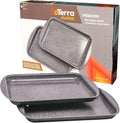 DaTerra Cucina - 16" x 11" x 1" Nonstick Ceramic Coated Baking Sheet Twin Pack – Professional Grade, PTFE, Cadmium, Lead & PFOA Free, Oven Safe, Ideal for Baking, Roasting, and Cooking