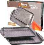 DaTerra Cucina - 16" x 11" x 1" Nonstick Ceramic Coated Baking Sheet Twin Pack – Professional Grade, PTFE, Cadmium, Lead & PFOA Free, Oven Safe, Ideal for Baking, Roasting, and Cooking