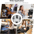 Stainless Steel Coffee Filter, 51mm Double Layer Pressurized Filter Basket Espresso Filter Basket Espresso Machine Parts for Portafilter Coffee Machine(Double Cup)