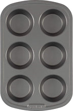 GoodCook Everyday Nonstick Steel Muffin Pan, 6 cup, Gray (Pack of 12)