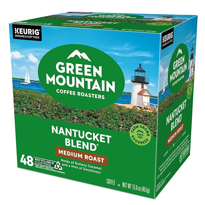 Green Mountain Coffee Roasters Nantucket Blend, Single-Serve Keurig K-Cup Pods, Medium Roast Coffee Pods, 48 Count