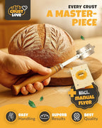 CRUSTLOVE 2pcs Set Bread Lame with 5 Blades – Sourdough Scoring Tool Set with Straight & Curved Scoring Knife for Sourdough and Bread Baking, Dough Scorer, Bread Scoring Tool, Bread Baking Supplies