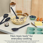 bella 5-Piece Kitchen Tool Set with Magnetic Rack, Silicone, Turner, Spoon, Slotted Spoon, Spatula, Utensil Holder, Magnetic Holder, Non-toxic*, Food-grade, Heat safe to 425°F, Dishwasher Safe, Slate