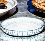 Pie Plate 10.5 Inch, Oven Glass Pie Pan for Baking Pie Crust, Pie Dish with Rippled Edge, Clear Baking Pan