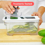 Fullstar All-in-1 Vegetable Chopper and Mandoline Slicer for Kitchen - Cheese Grater, French Fry Cutter, Cheese Slicer - Bonus Handheld Spiralizer Included (6 in 1, Stainless Steel)