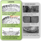 Steamer Basket, Premium Stainless Steel Vegetable Steamer Basket for Veggies & Seafood Cooking, Expandable Food Steaming Basket Fits for Various Size Pots & Pans (6.4" to 10") LAIHIFA
