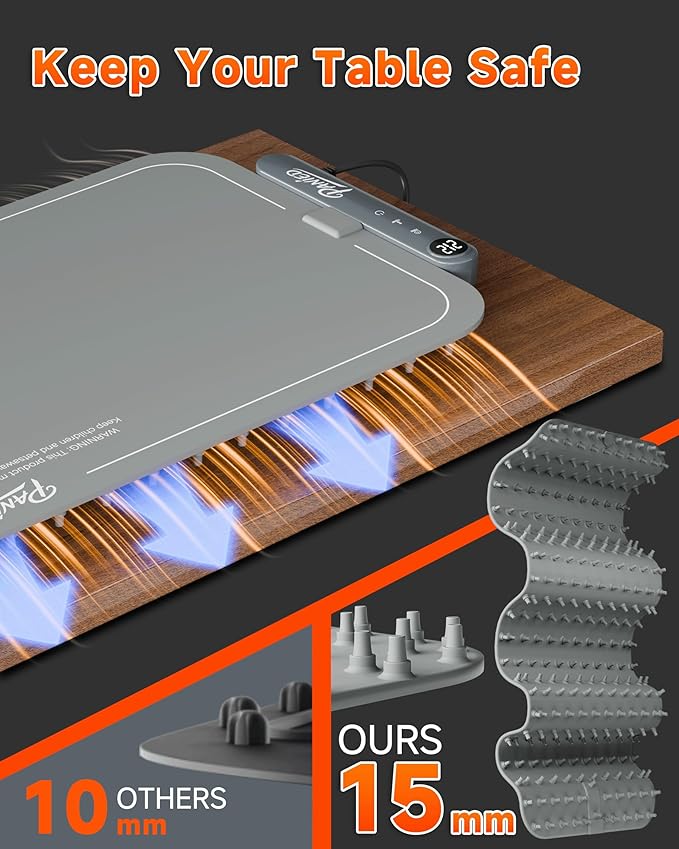 Warming Mat for Food, Extra Large XXL 36"x16" Food Warmer Chafing Dishes for Buffet, Food Warming Mat, Electric Warming Trays for Parties,Portable Heating Pad 6 Level Temp 6 Hour Timer