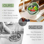 4-1 Strainer with Bowl & Spoons Set - Strainers and Colanders - Colanders for kitchen(Patented) - Pasta Strainer with Upgraded Graters & Spoons for Fruit Veggie Kitchen Essentials, Green