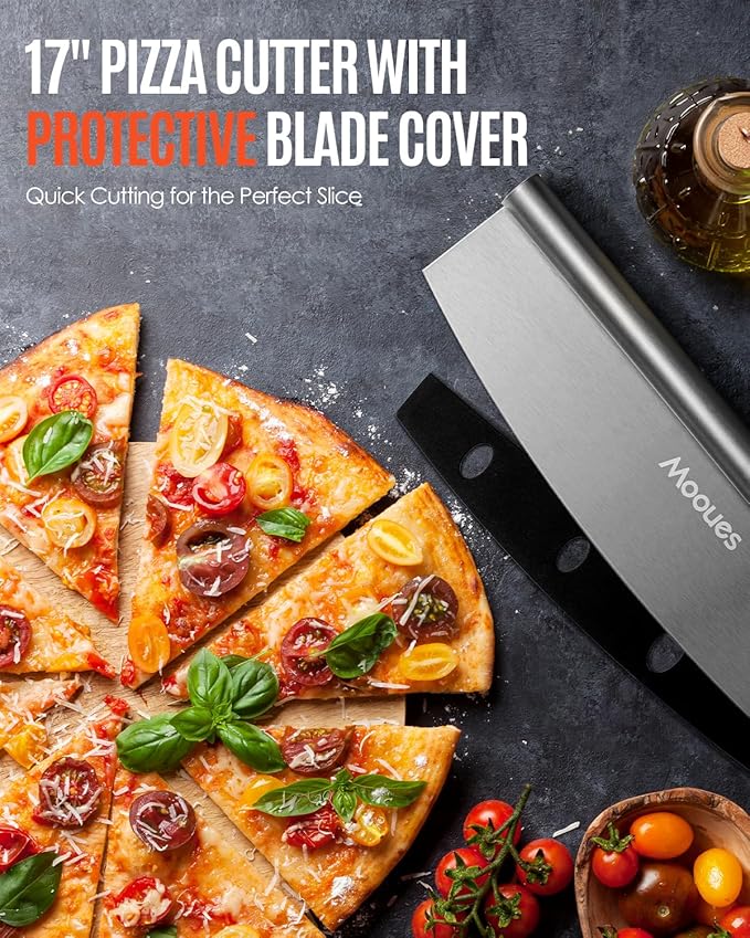 Pizza Peel Aluminum Pizza Spatula,17 inch Metal Pizza Paddle(12"x 17") with Rocker Cutter Foldable Wood Handle, [Storage bag included], for Family Pizza Oven Baking Pizza, Dough, Bread & Pastry