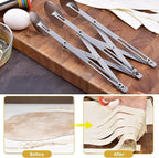 3-Wheel Pastry Cutter, Stainless Steel Pizza Cutter, Expandable Multi-Round Baking Roller, Cookie Dough Divider, Perfect for Pastries, Cookies, and Pizza