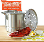IMUSA Aluminum Steamer Dual Piece Set, 32 Qt and 10 Qt, Silver