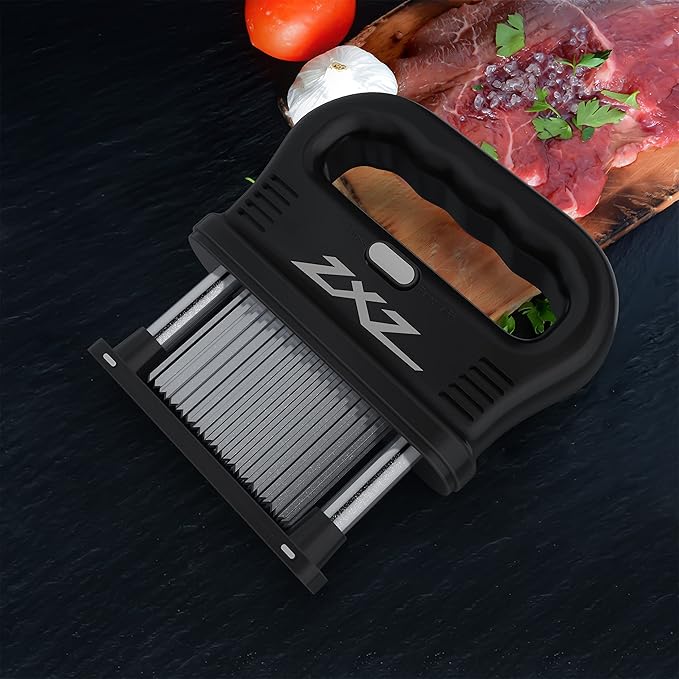 ZXZ Premium Meat Tenderizer Mallet – 48 Stainless Steel Blades, Ideal for Marinated Meats, Beef, Steak, Chicken, Poultry & More – Kitchen Must-Have Tools for Chefs & Cooking Enthusiasts