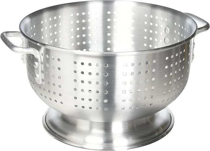 Winco Aluminum Colander with Base, 8-Quart, Medium