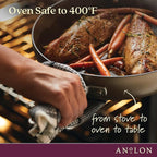 Anolon Advanced Home Hard Anodized Nonstick Divided Grill and Griddle Pan, 12.5 Inch, Bronze