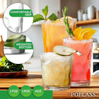 Melrose 18-Piece Family Drinking Glasses Set - Drinking Glassware Set with Highball Cooler, DOF (Double Old Fashioned), and Juice Glasses - 6 Each