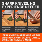 TUMBLER Pro Rolling Knife Sharpener™ - Knife Sharpening Made Easy - Ultimate Gift for Father's Day - Kit with Removable Disc System - 4-Layer Diamond Sharpening Disc & EdgeBoost Ceramic Disc (Green)
