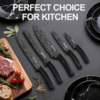 Knife Set, 6 Pieces Kitchen Knives Set with Anti-Rust Coating & Ergonomic Handles, Lightweight, Dishwasher Safe stainless steel Knife, Gift for Kitchen Enthusiasts, Family Chef(Bend)