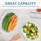 AROMA® Double Food Steamer Basket and Electric Rice Steamer with Easy-Read Water Level and Timer