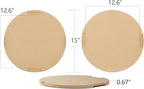 Pizza Stone, 15" Round Pizza Stone for Oven Grill BBQ, Cordierite Baking Stone for Pizza Bread Pie, Unique Built-in 4 Handles Cooking Stone