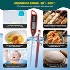 Copkim 10 Set Waterproof Food Thermometer for Water, Liquid, Candle and Cooking Digital Meat Thermometer with Long Probe Instant Read for Kitchen BBQ Grill Candy (Red)