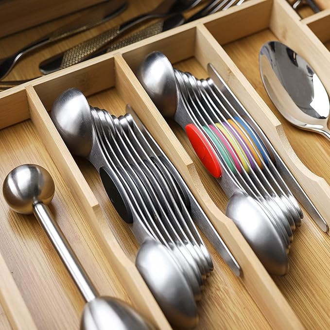 Magnetic Measuring Spoons Set of 9 Stainless Steel Dual Sided Stackable Teaspoon Tablespoon Nesting Measuring Spoon for Measuring Dry and Liquid Ingredients Fits in Spice Jar