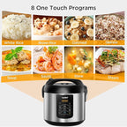COMFEE' Rice Cooker 10 cup Uncooked/20 cup Cooked, Rice Maker, Steamer, Saute, Steamer and Warmer, 5.2 QT Large Capacity, Brown Rice, Quinoa and Oatmeal, 8 One-Touch Programs