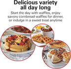 Hamilton Beach Belgian Waffle Maker with PFAS-Free Non-Stick Ceramic-Coated Plates,Browning Control,Indicator Lights,Stainless Steel (26081),(Pack of 2)