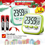 Antonki 2 Pack Classroom Timers for Kids Teachers, Magnetic Countdown Digital Kitchen Timer for Cooking, Study, Exercise, Games, Time Mangement - Loud/Silent Mode - Battery Included