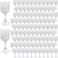 Plastic Wine Glasses, Plastic Goblets Vintage Style Cordial Unbreakable Drinking Glasses, Reusable Drinkware for Wedding Reception, Grand Event Party Supplies (100, Transparent)