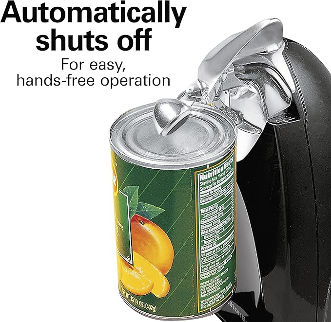 Hamilton Beach Electric Automatic Can Opener with Auto Shutoff,Knife Sharpener,Cord Storage,and SureCut Patented Technology,Extra Tall,Black,(Pack of 2)
