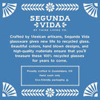 Segunda Vida Artistico Recycled Glass Carafe, Hand Blown Pitcher, Home Cocktail Bar Gifts, Colored Mexican Pitcher, 42oz Set of 1