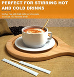 1000Pcs Disposable Wood Coffee Stir Sticks Stirrers Individually Paper Wrapped Coffee Tea Beverage Stirrers Stirrings 5.5 Inch,140mm