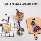 U-Taste 10 Piece Measuring Cups and Spoons Set in 18/8 Stainless Steel (Purple)