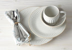 Lenox White French Perle Groove 4Pc Place Setting, 6.95 LB