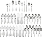 Lenox Sculpt 65-Piece Flatware Set, Metallic