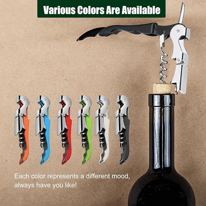 36 Pieces Wine Key wine opener Stainless wine bottle opener Fold Serrated Foil Cutter wine Key for Family, Company Party,Bars,Restaurants(6 Color)