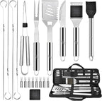Kaluns Grilling Accessories, Mens Valentines Day Gifts for Him, Heavy Duty Stainless Steel Grill Set BBQ Grill Accessories for Outdoor Grill with Storage Case and Apron, Best Gifts for Men Dad