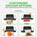 Nutrichef Automatic Food Vacuum Sealer with Double Sealing Function, Electric Air Sealing System for Dry, Liquid & Moist Foods, Reduces Food Waste, Preserve Freshness of Proteins, Fruits, Vegetables
