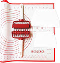 5 pcs Pizza Tools Set incl Dough Roller and Docker and Silicone Pastry Dough Mat and Dough Scraper Cutter Time-Saver Dough Tools Set (5 pcs)