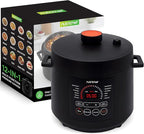 NutriChef Electric Pressure Cooker 6 Quart Capacity | 9 Function Digital Countertop Pressure Cooker | Adjustable Time & Temperature | Cook, Bake, Steam, Broil, & Braise | 13.1 x 11.4 IN | Black